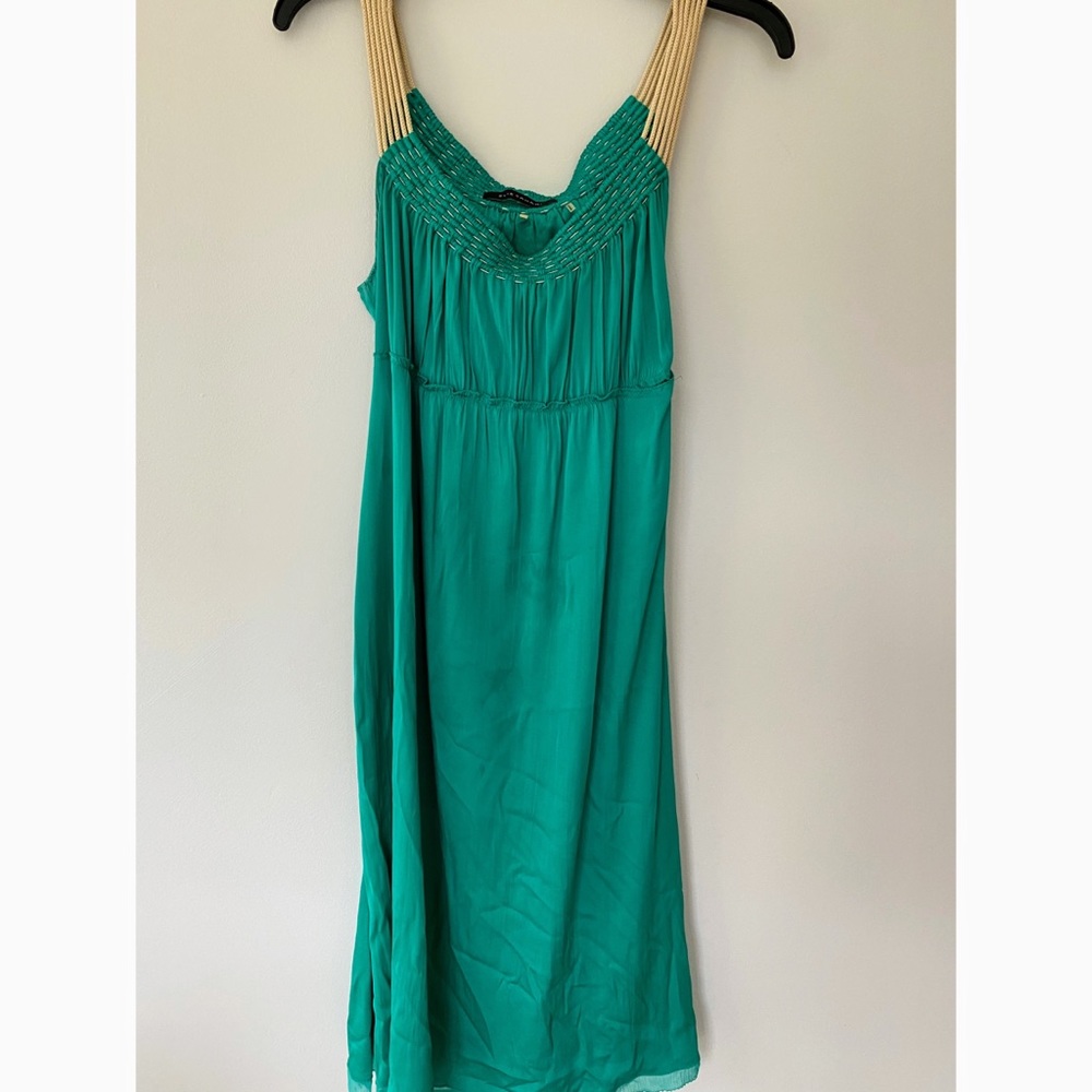 Elie Tahari Green Silk Rope Dress